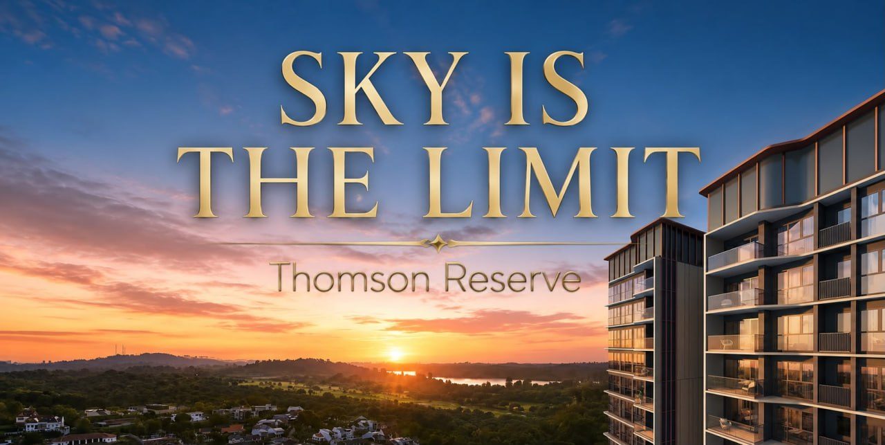 Thomson Reserve aerial view — surrounded by greenery, MacRitchie and nature reserve nearby